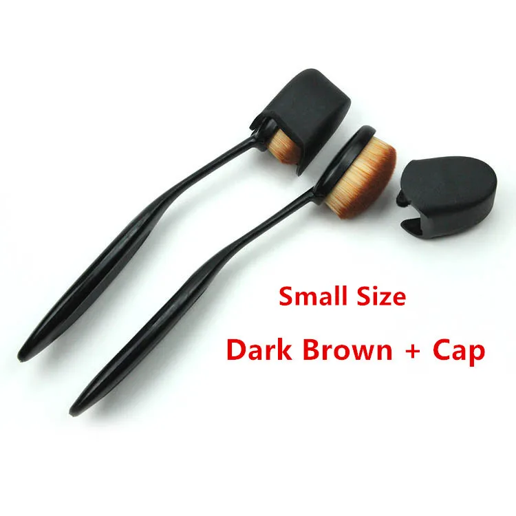 Small Dark CAP 1 шт. большой размер овальная Кисть для макияжа с колпачком 16 см Мягкие кисточки кисточка для Основы набор кистей для макияжа - Handle Color: Small Dark CAP