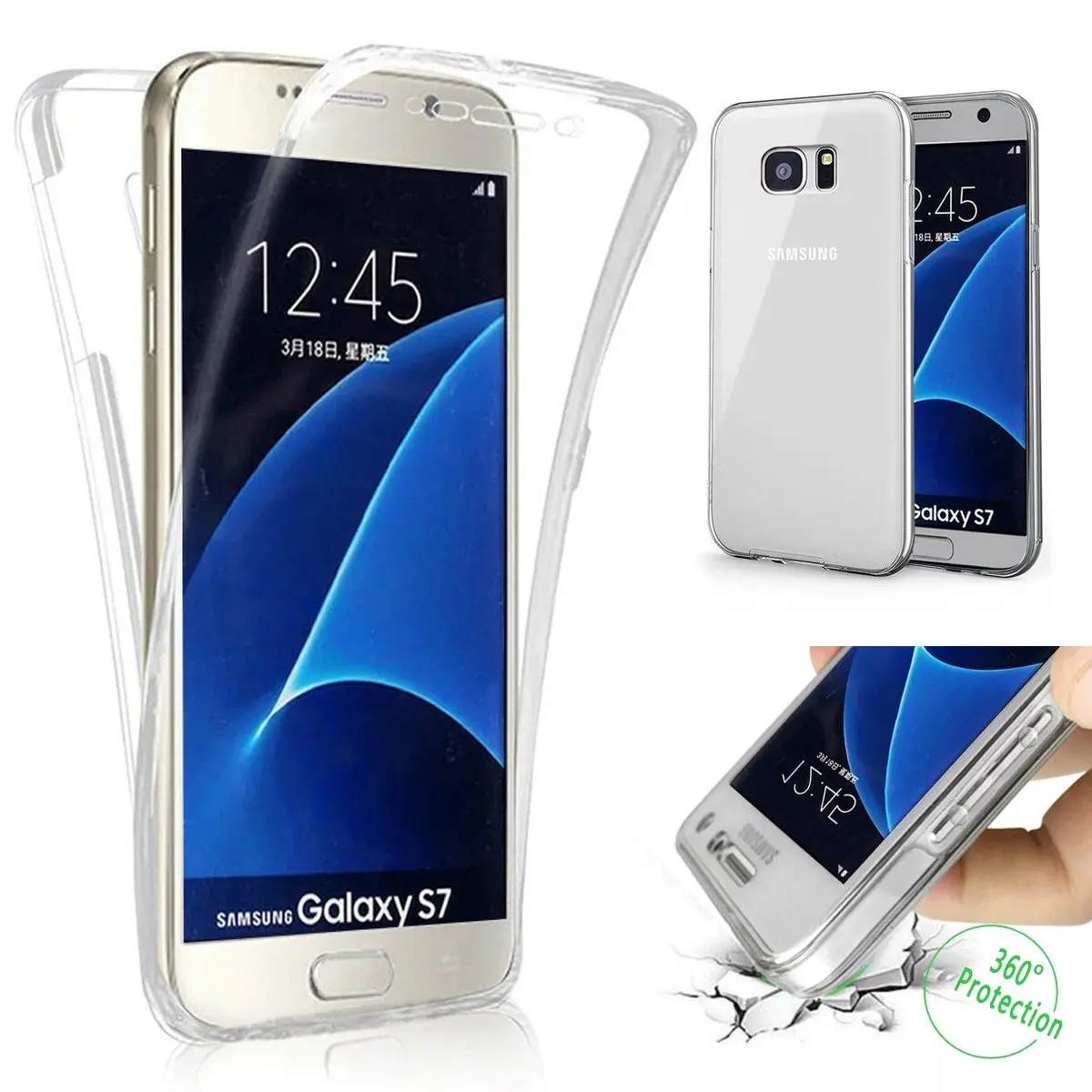 Shockproof TPU 360 Case for Samsung Galaxy S5 S6 S7 edge S8 S9 S10 Plus S10e Note 3 4 5 8 9 J3 J5 J7 2016 2017 Prime 2 Neo Cover |