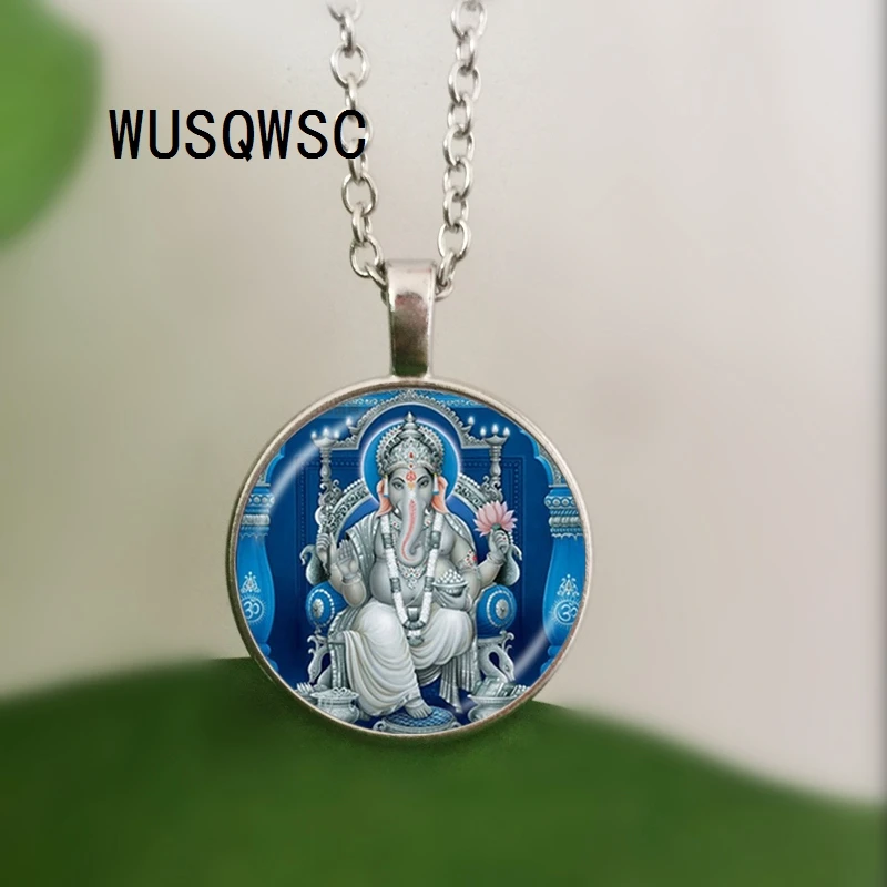 WUSQWSC Lord Ganesh Ganesha Necklace God of Luck Pendant Hindu Elephant Buddha Meditation Spiritual Jewelry |