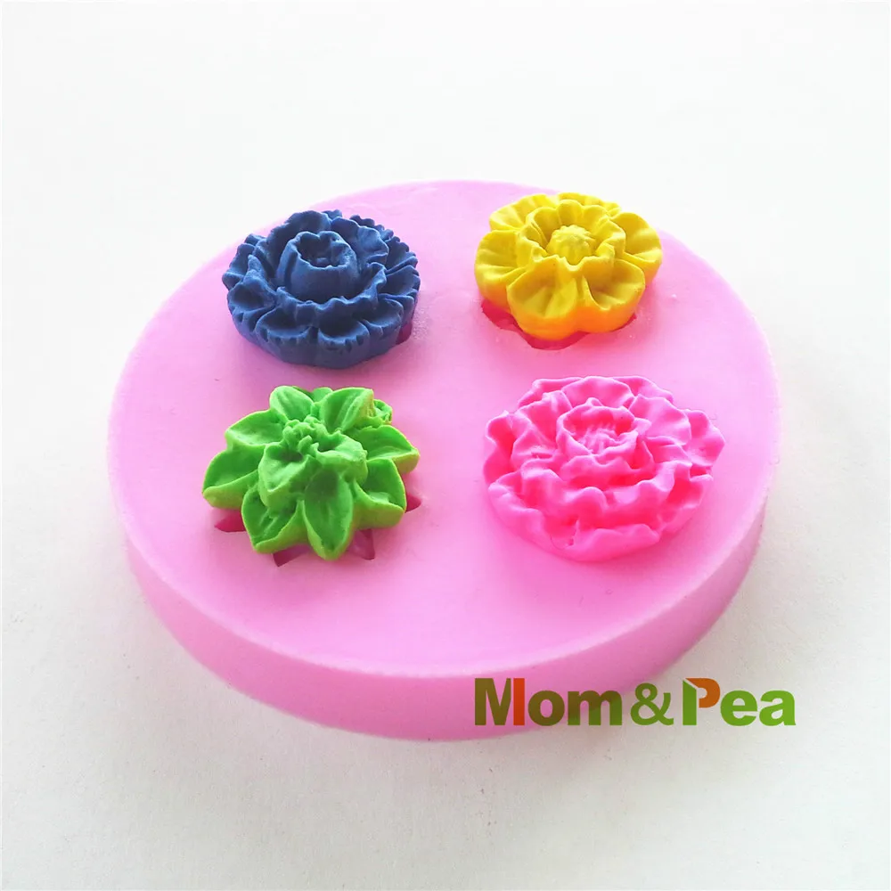 0497 Бесплатная доставка Мини силиконовая форма для мыла в форме цветов Mom &amp Pea