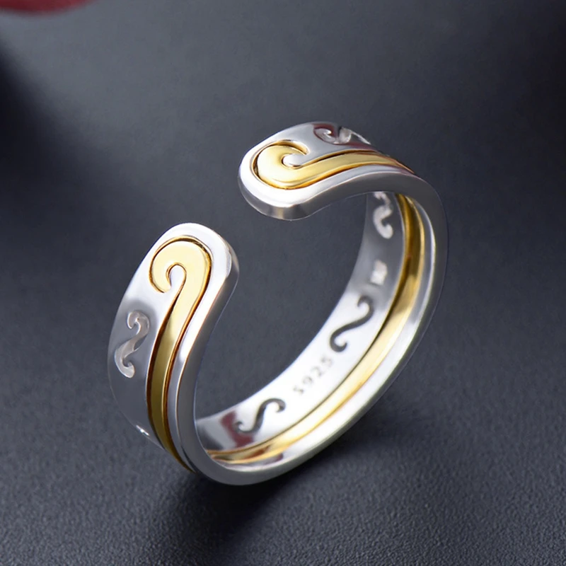 DOYUBO Adjustable Size Men's 925 Sterling Silver Tighten Mantra Rings Rose Gold & Color Sun WuKong Pure Ring VB270 | Украшения и