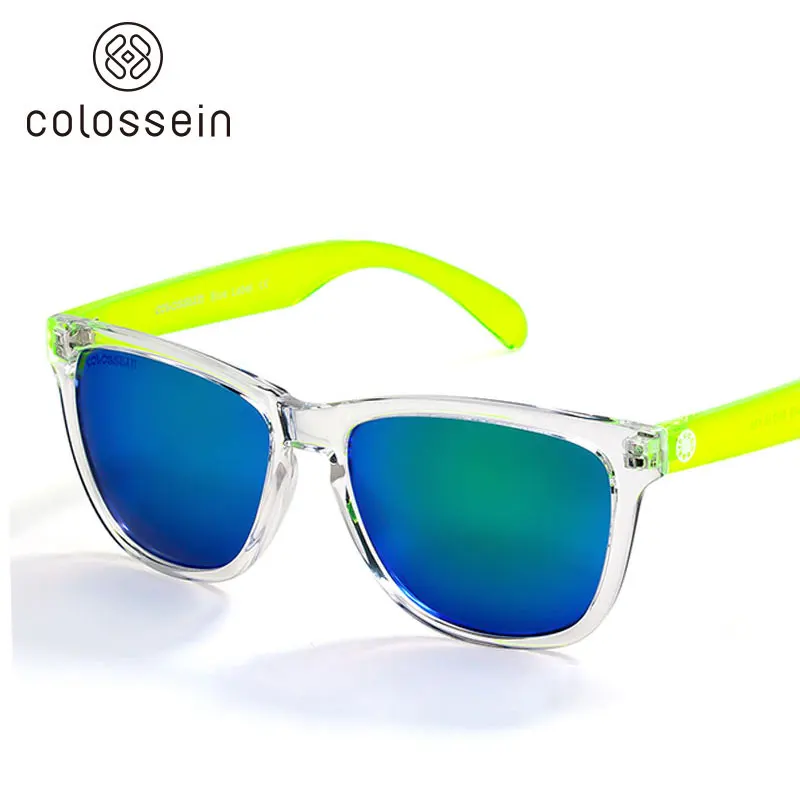 green COLOSSEIN солнцезащитные очки женские симпатичные для отдыха UV400 защитные очки пластиковые очки для взрослых мужские новые модные - Цвет линз: green