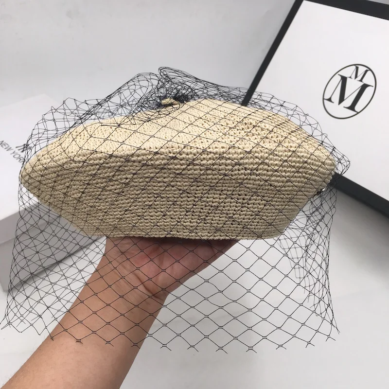 Крючком Lafite берет женский Леди Элегантный Модный маляр шляпа сетка маленькая