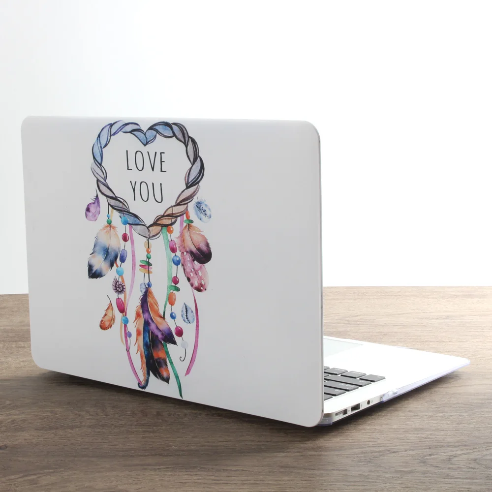 Чехол для ноутбука с рисунком перьев для MacBook Air Pro Retina 11 12 13 15 дюймов с сенсорной панелью+ чехол для клавиатуры - Цвет: DC 40