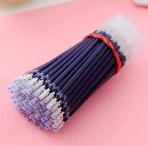 Jonvon Satone 100 шт. нейтральный чернил гелевая ручка Refill Pen Канцелярские хорошее качество заправки цвет: черный, Синий Красный пуля пополнить офиса - Цвет: 100 pcs blue