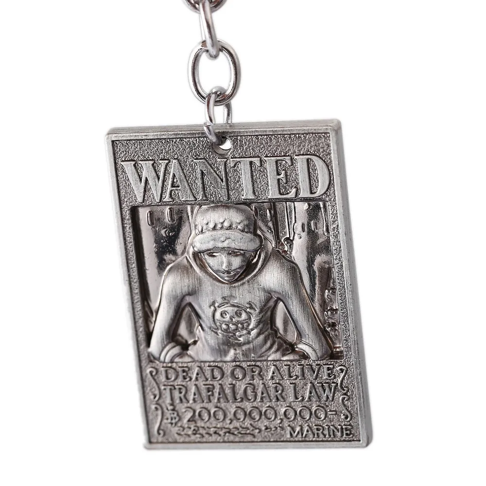 12pcs/lot ONE PIECE Wanted Poster Key Chain Trafalgar Law Warrant Rings Gift Chaveiro Car Keychain Jewelry Anime Holder | Украшения и