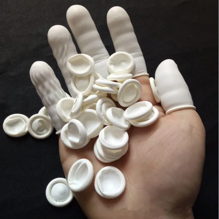 

100pcs Natural Rubber Gloves Finger Cots Latex Fingertip Protective Disposable