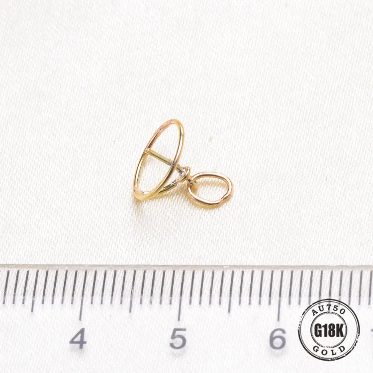

Luxury genuine G18K Gold Accessories Fashion Pearl Pendant Settings Findings Pendant Mountings Women Accessories Female Jewwelry