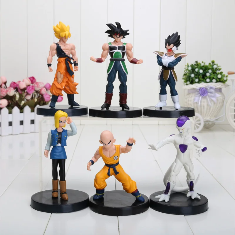 6 шт. 12-15 см Фигурки Dragon Ball Z набор Супер Saiyan Сон Гоку Вегета куллин пикколо, Фриза ячейка ПВХ фигурка модель игрушки куклы