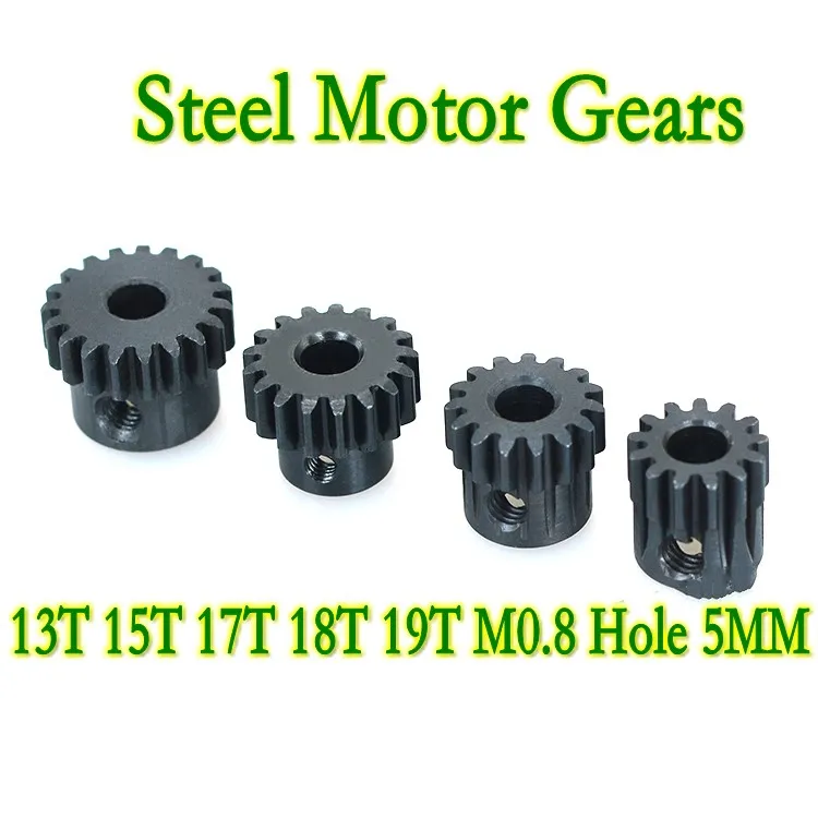 Стальные моторные шестерни 13T 15T 17T 18T 19T 0,8 M M0.8, отверстие 5 мм HQ 727 SLASS R/C, модель грузовика, восхождение, электрические 4WD автомобильные запасные части и аксессуары