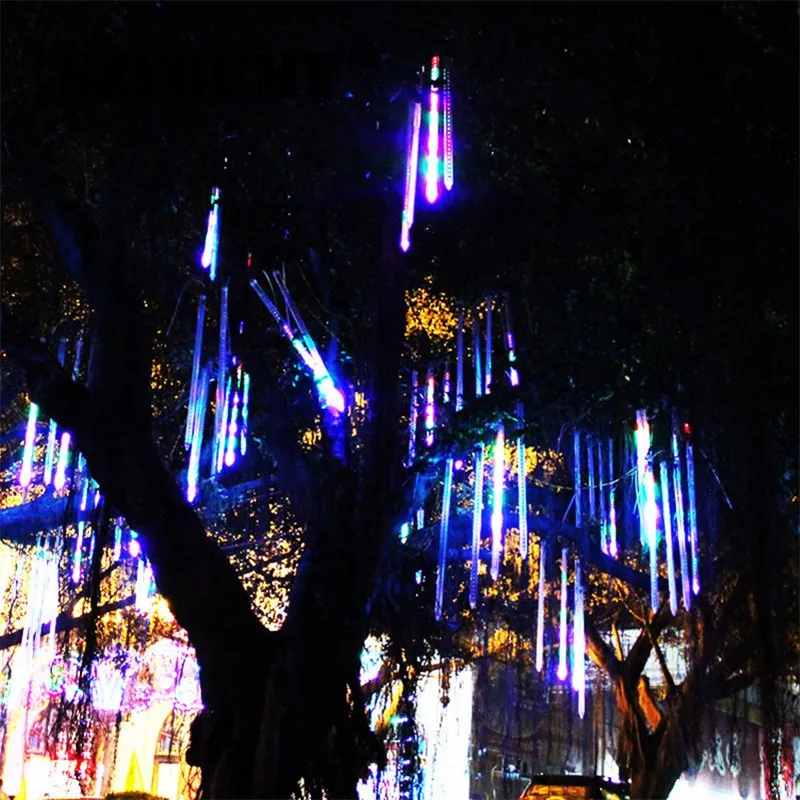 

SZYOUMY 30CM 144LED Meteor Shower Rain Tube LED Christmas Light Wedding Party Garden Xmas String Light Outdoor Holiday Lighting
