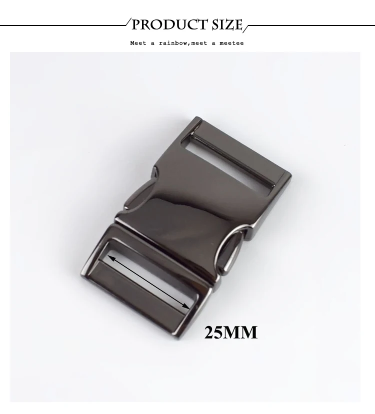 Meetee 10pcs Metal Curved Side Release Buckle for 25mm Webbing Strap Backpack Bag Luggage Hook Belt Buckle DIY Accessories AP518