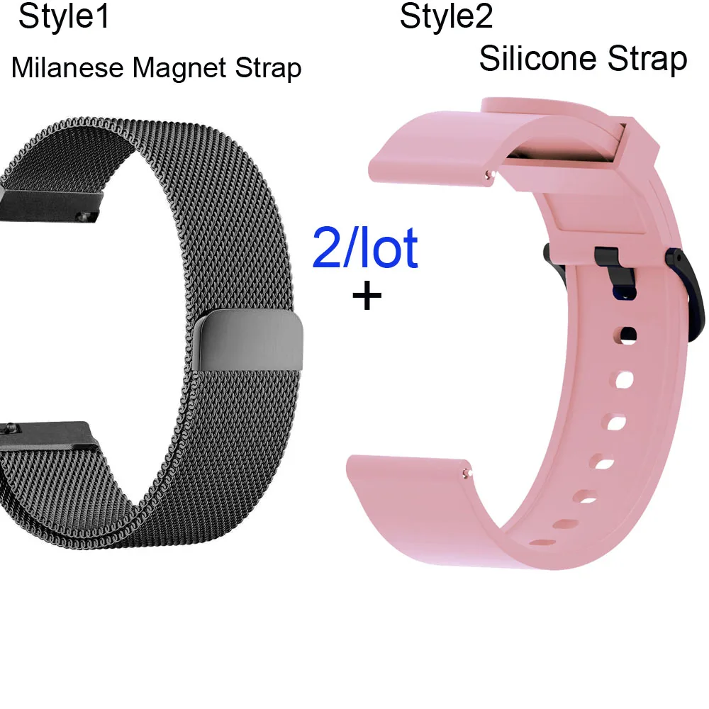 Black-Pink 20 мм браслет ремешок для Xiaomi Amazfit GTS ремешок для часов Amazfit Bip браслет Amazfit GTR 42 мм металлический ремешок для часов из нержавеющей стали - Цвет: Black-Pink