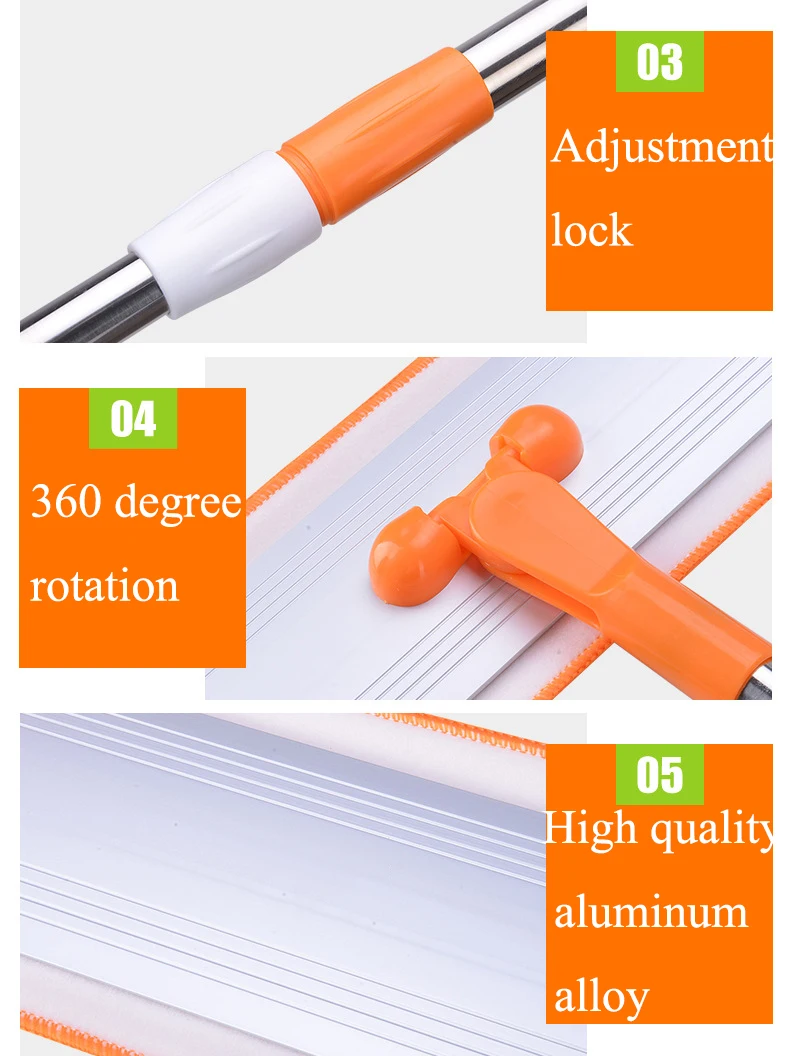 Flat mop High quality aluminum alloy mop floor mop cleaning tool Stainless steel rod
