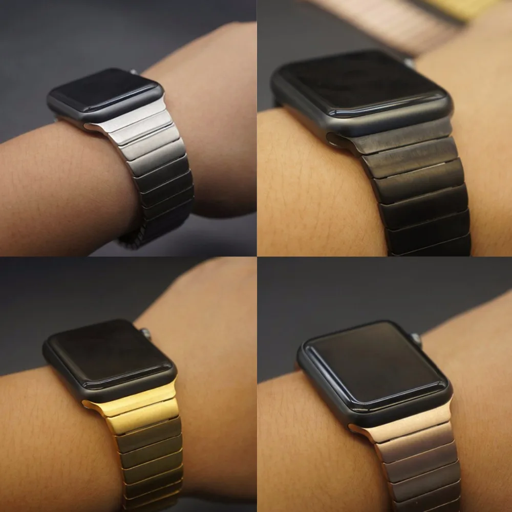 Uebn ремешок для Apple Watch 42 мм 38 застежка-бабочка Нержавеющая сталь ссылка браслет