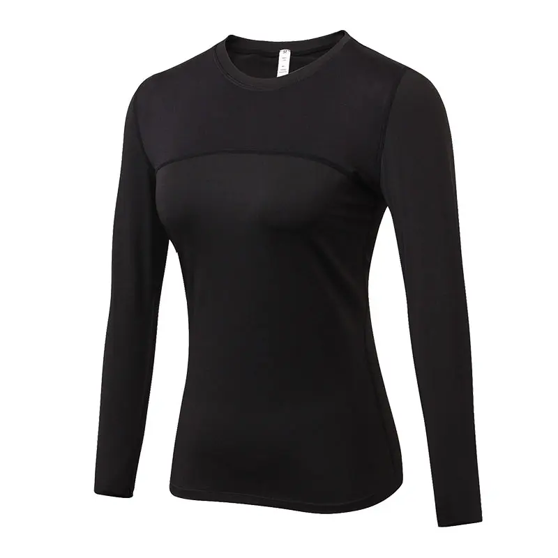 YD Women Quick Dry Running Tops Long Sleeve T-shirts Body Shaper Yoga Gym Compression Tights Sport Top Fitness T-Shirts