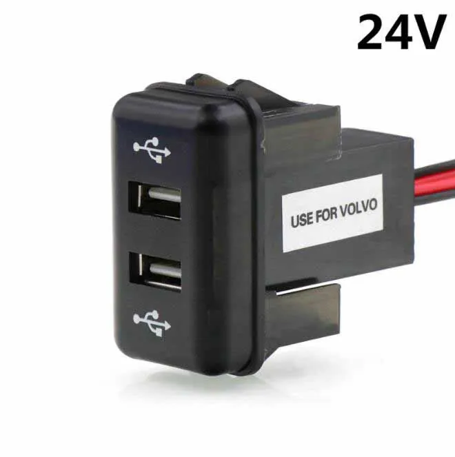 Зарядное устройство с двумя USB-портами 24 В постоянного тока адаптер для VOLVO truch
