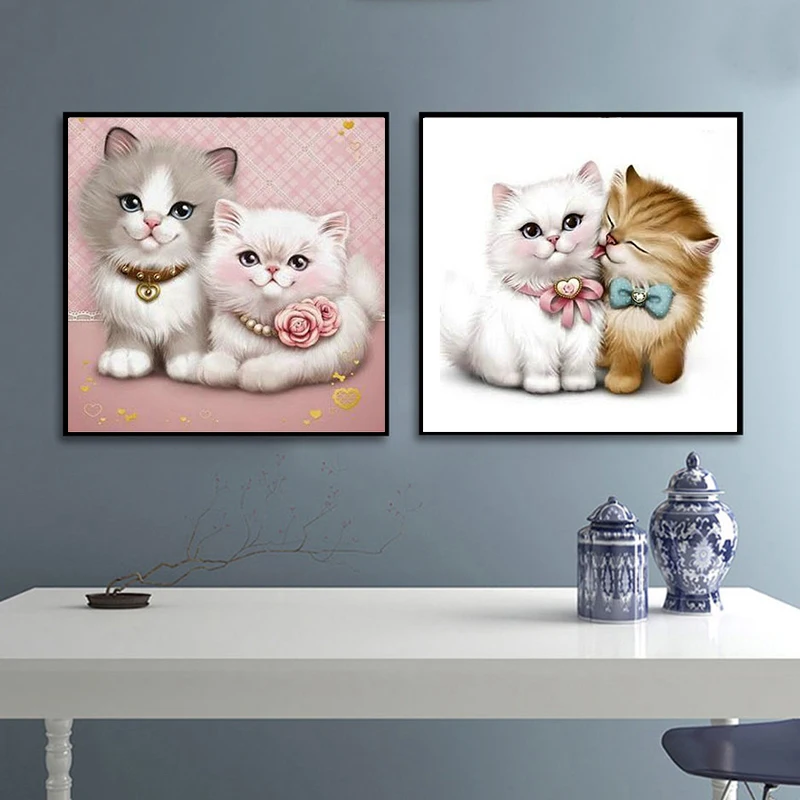 Armyqz DIY картина вышитая бисером мультфильм кошки значок 3D Алмазная мозаика