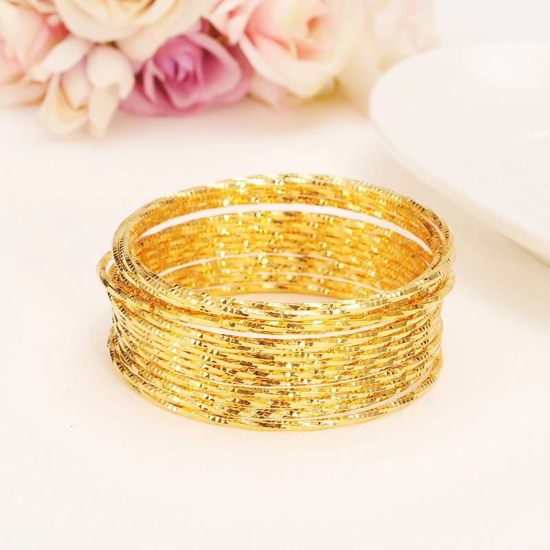 

Bangrui New Temperament OL Fashion Gold Colors Indian Bangles set Fashionable Simple Bangle B