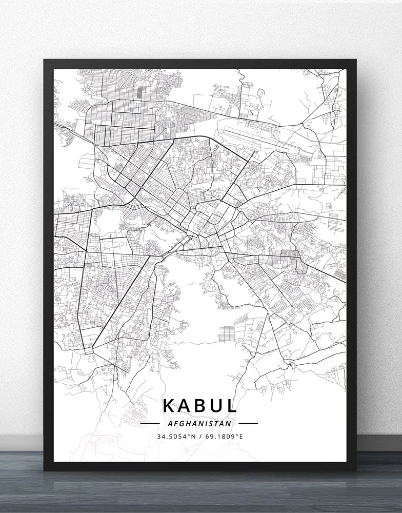 

Kabul Afghanistan Map Poster
