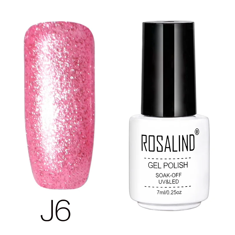 J06 ROSALIND гель 1S Платина 1 шт. 7 мл Гель-лак для ногтей мерцающий Полупостоянный 24 цвета выбор Гель-лак для ногтей - Цвет: J06