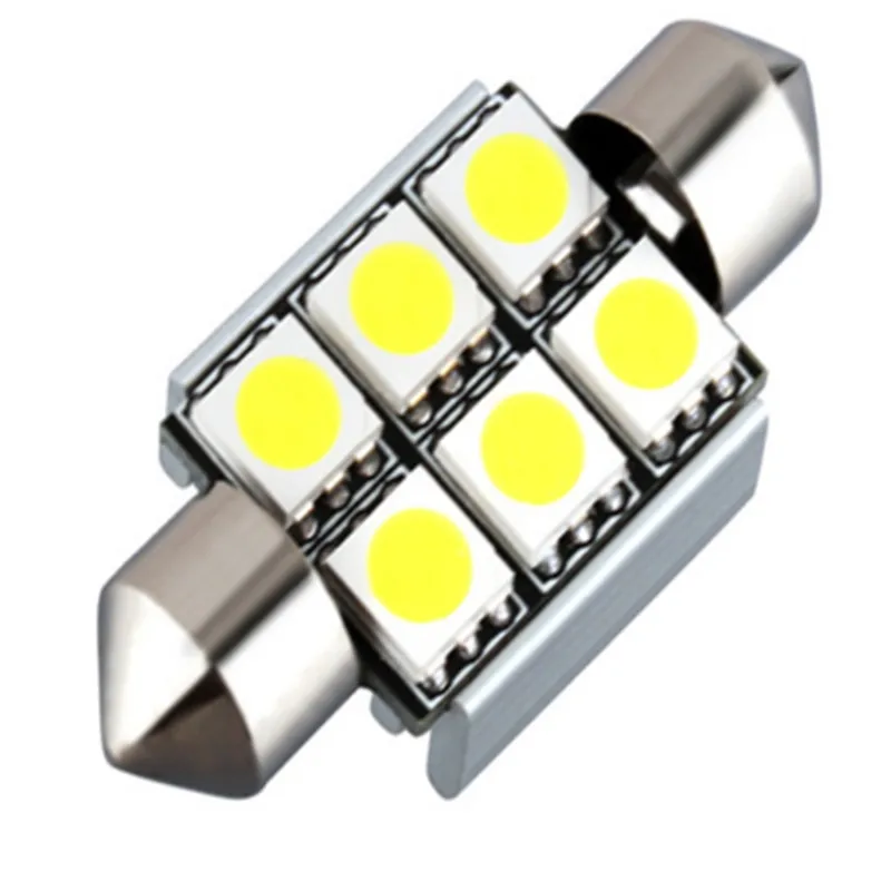 10 шт. 5050 SMD светодиодный Белый лампы типа фестон 31 мм 36 мм/39 мм/41 CANBUS Error Free C5W двери