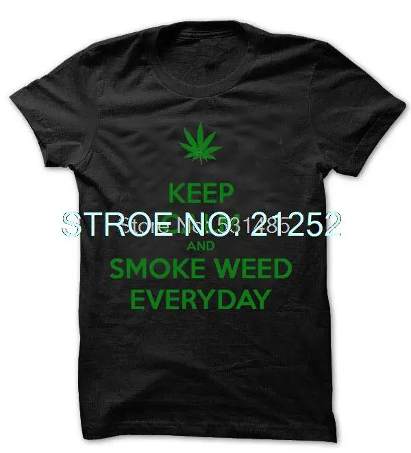 Повседневная Футболка Keep Calm and Smoke Weed keep calm Черная пятница|Футболки| |