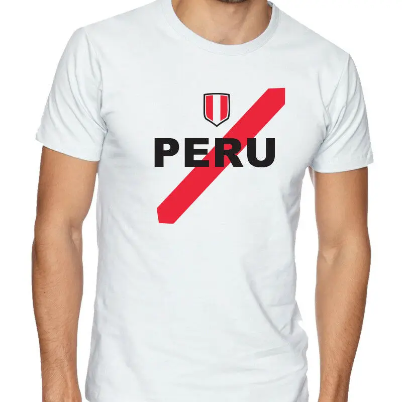 

Peru Team Soccer T-Shirt Adults Men'S Soccer Jersey 2019 Summer Hot Sale Cotton Good Quality Brand Shirts Funny Print T Shirts