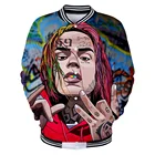 69 6ix9ine бейсбольная Униформа с 3D принтом Верхняя одежда куртка-бомбер мужская бейсбольная куртка мужскиеженские толстовки свитшоты одежда в стиле хип-хоп