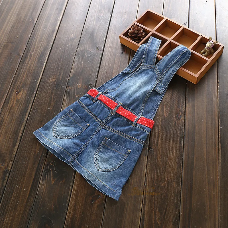 Джинсовый сарафан для девочек с ремнем и поясом | Детская одежда обувь