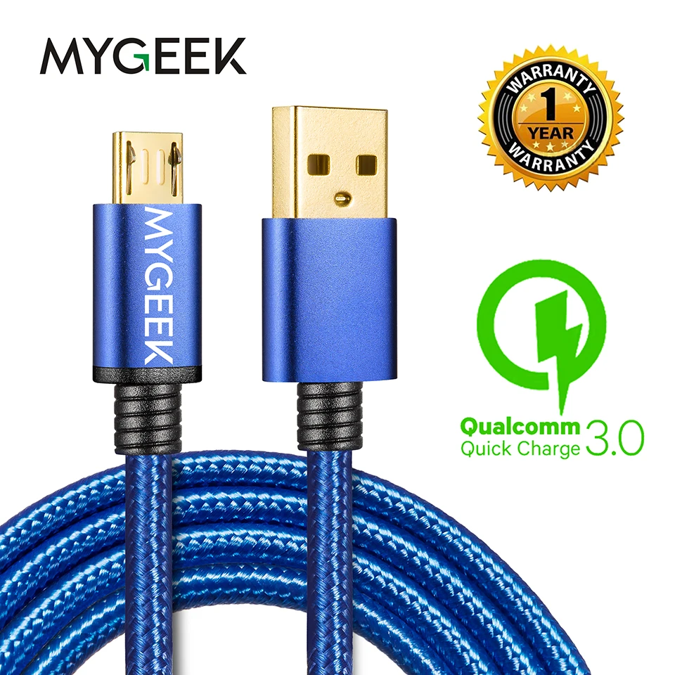 MyGeek нейлоновый Micro USB кабель для Android зарядный шнур синхронизации данных зарядное