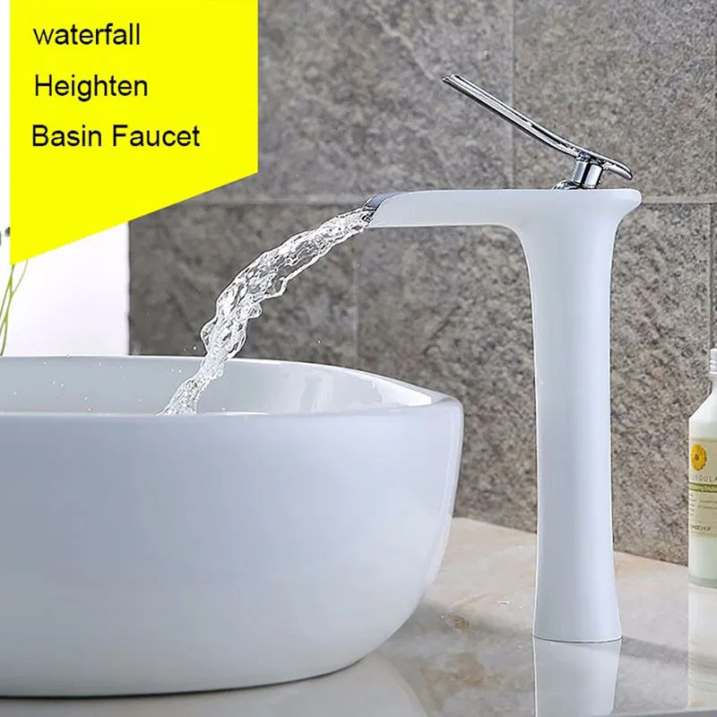 Смеситель для раковины OKAROS усиленный однотонный латунный белый запеченный