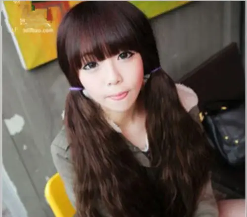 Бесплатная доставка USPS к США АНИМЕ Светло-Коричневый Женщины Длинные Вьющиеся