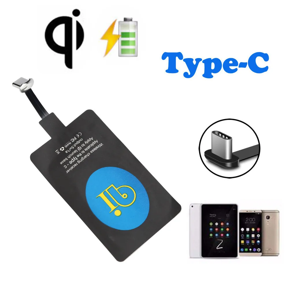 Универсальный Беспроводная зарядка type-C кабель для зарядного устройства универсальный Qi Беспроводная быстрая наклейка для зарядки приемник для мобильного телефона type-C z85 - Тип штекера: Универсальный