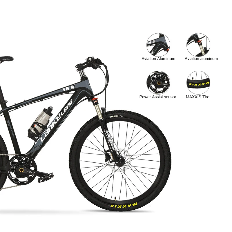 26 дюймов Электрический Ebike Power Assist велосипед MTB датчик крутящего момента 6-Шестерни Booster 9 скоростей масло весенний вилка электрическая горная pas велосипед