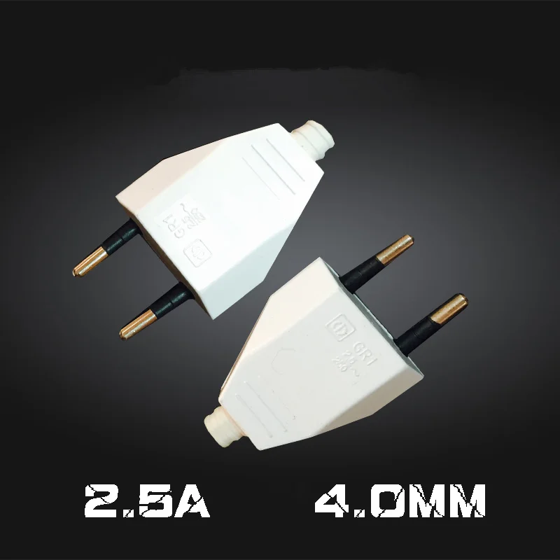 3 x штепсельная вилка европейского стандарта 4 мм, штепсельная Вилка для самостоятельной сборки, макс. AC250V 2.5A, черный