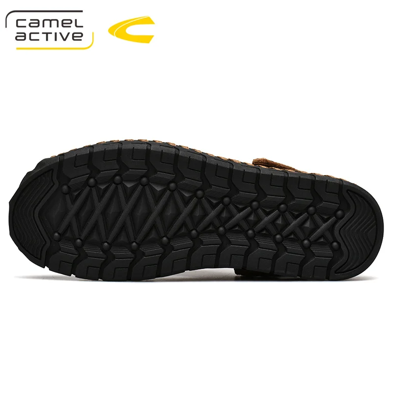 Мужские кожаные сандалии Camel Active Коричневые босоножки из натуральной кожи с