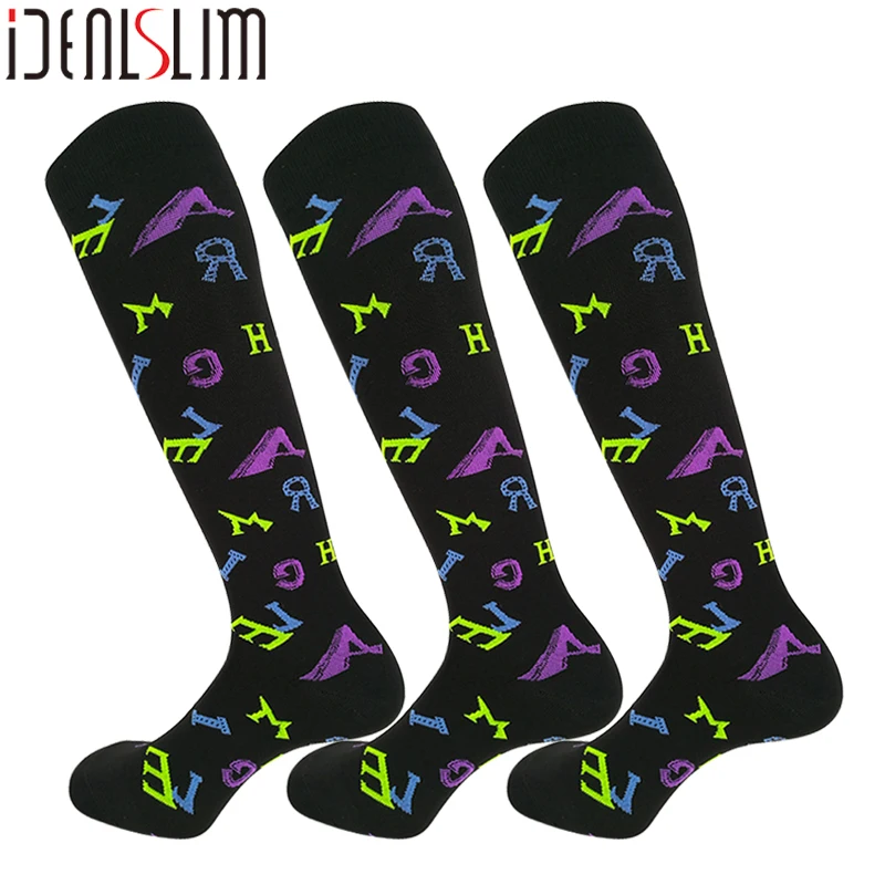 

IDEALSLIM 3 Pairs Compression Knee High Stockings for Women Men Outdoor Pressure
