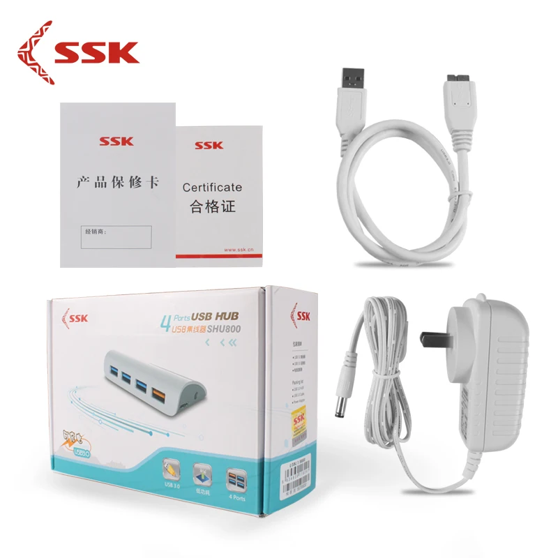 А SSK четыре порта USB3.0 концентратор перезаряжаемый деконцентратор компьютер