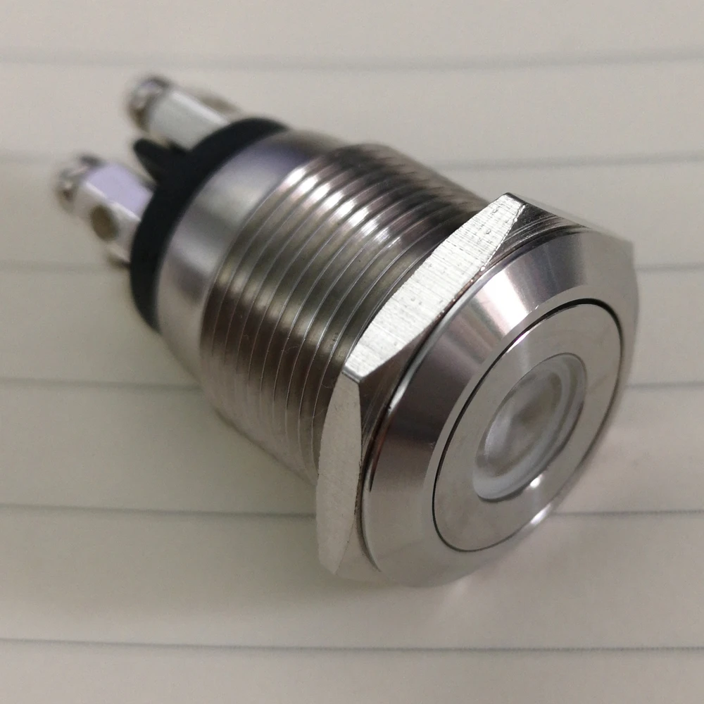 19 мм micro trip 12V 24V 6V Синий точечный зеленый светодиод металлический переключатель с