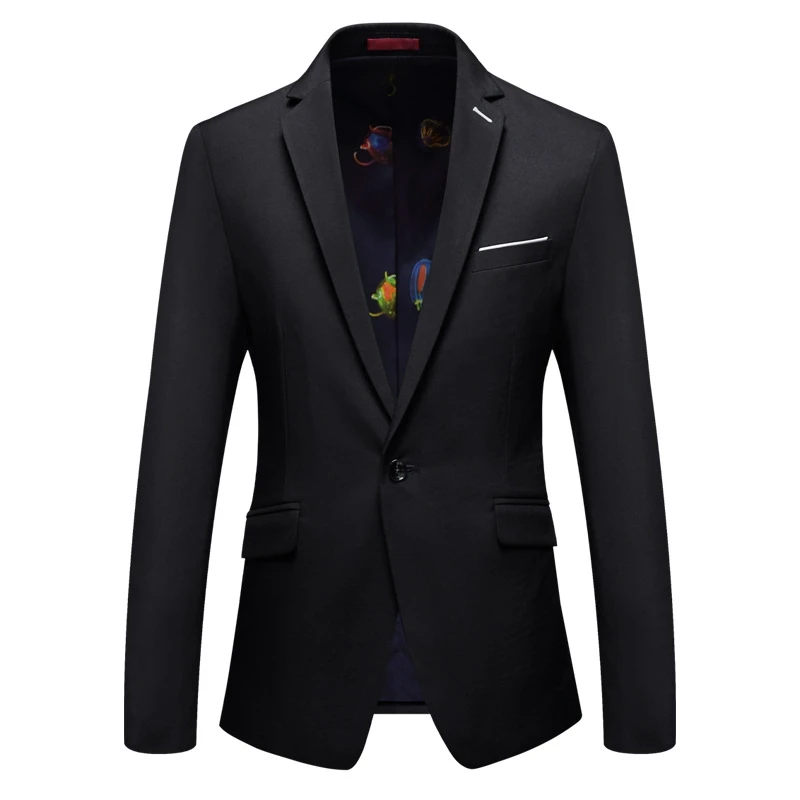 One Button Blazers Men Suits Luxury Solid Color Slim Fit Male Wedding Jacket Coat Plus Size M-4XL | Мужская одежда