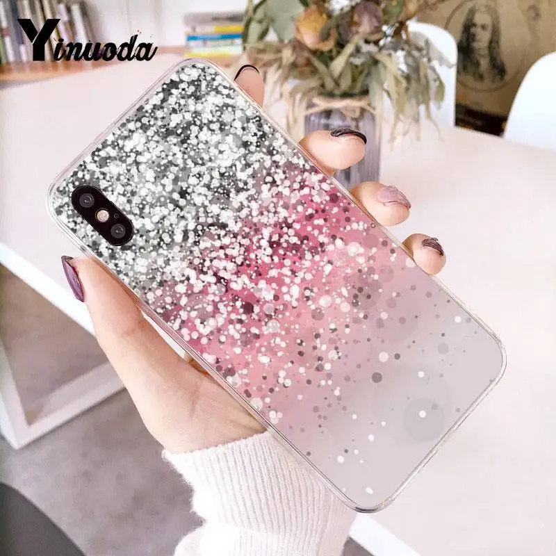Yinuoda чехол для iPhone 7 девчачий розовый Золотой синий Снежный Прозрачный чехол для телефона iPhone 8 7 6 6S Plus X 10 5 5S SE XR XS XSMAX - Цвет: 9