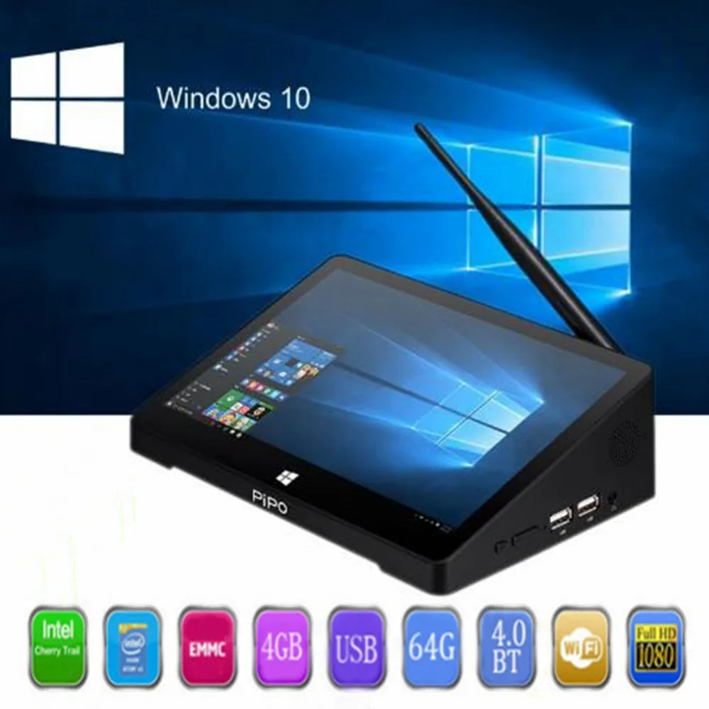 Pipo X10 Pro мини ПК Windows 10 и Andriod 5 1 Мини Intel Cherry Trail Z8350 4 г 64 8 дюймов планшетный 2 WiFi - Фото №1