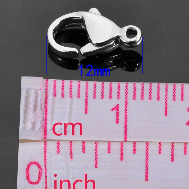 12mmx7.5mm 20pcs FUNIQUE 50 шт застежка из нержавеющей стали для лобстера фурнитура пять размеров Серебряный тон полированная штамповка пустая застежка для браслета сделай сам - Цвет: 12mmx7.5mm 20pcs