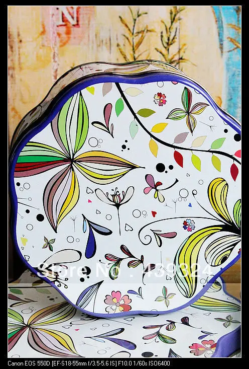 Free shipping 3pcs cinquefoil flower -shaped tin box storage | Дом и сад