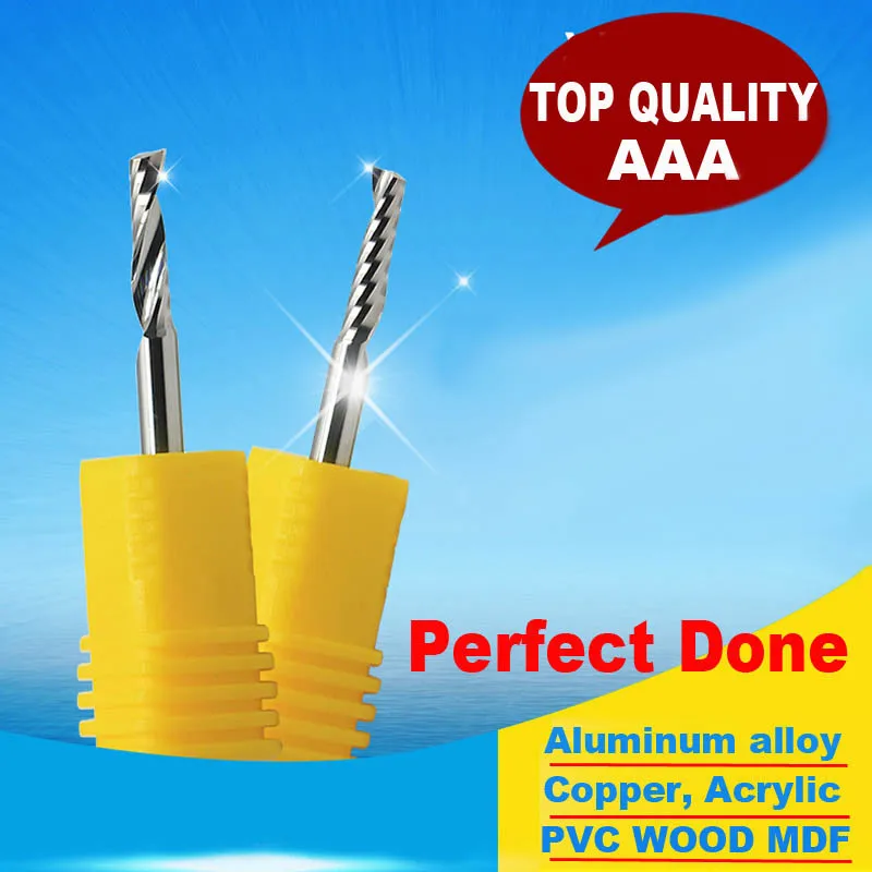 3,175 мм 1 Флейта спиральные фрезы ЧПУ Торцевая мельница МДФ фрезы Fresa A AA AAA серии акрил алюминий медь латунь Фрезер - Длина режущей кромки: AAA series