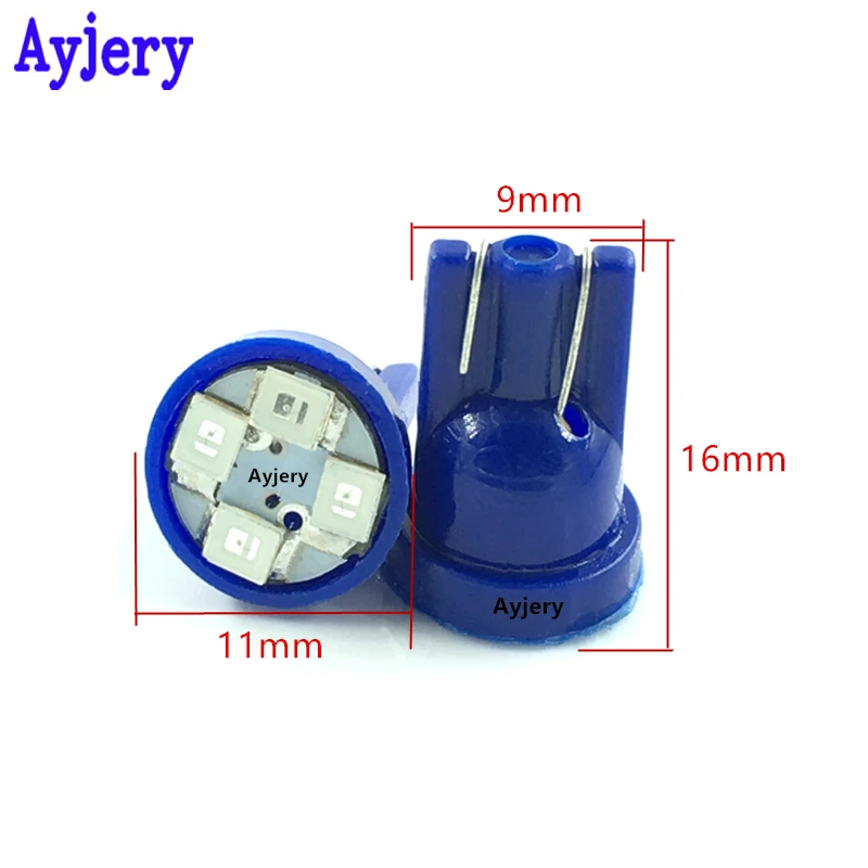 AYJERY! 6 в 3 в! 500 шт. Автомобильные светодиодные лампы T10 194 168 W5W 1210 4 SMD 4|blue light lamp|car reading