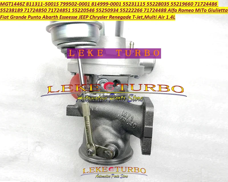 MGT1446Z 811311 5001S 799502 0001 0002 55248413 Turbo для Alfa Romeo MiTo Giulietta Multi Air 55238189 л|Воздухозаборники| |