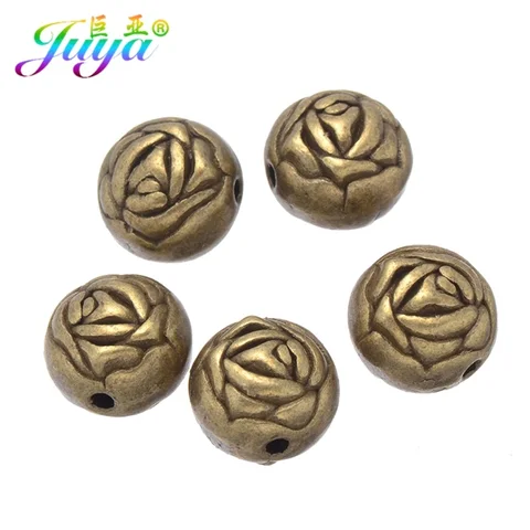 Бусины Juya 10 мм роза античная бронза