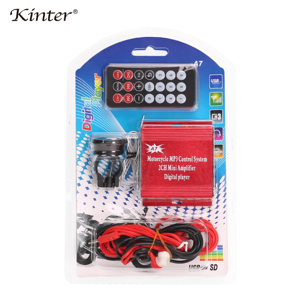 Kinter A7 для усилитель кард ридер DC12V воспроизведения аудио в USB TF через Lound наушников